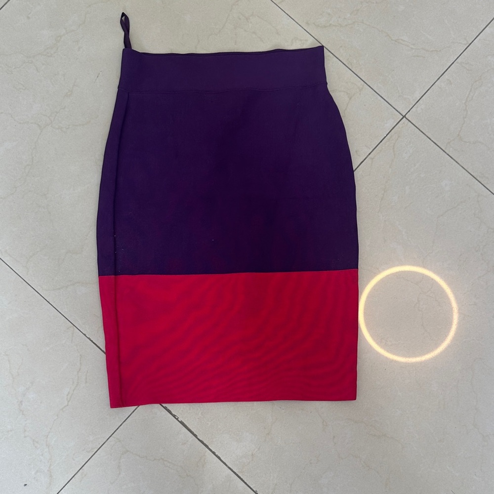 BCBGMaxAzria Purple and Red Pencil Skirt